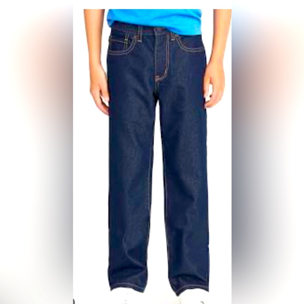 OLD NAVY STRAIGHT LEG built in flex adjustable waist JEANS dark wash